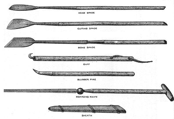 Scammon - Implements Used in Cutting in a Whale