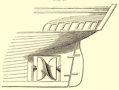 Double-threaded screw propeller installed