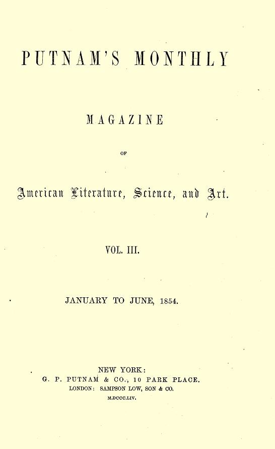 Herman Melville's first publication of The Encantadas, or Enchanted Isles,  1854