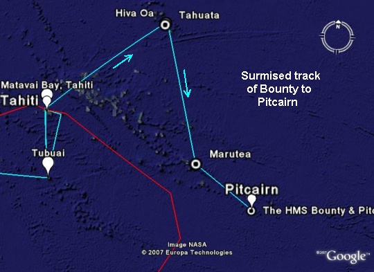 Surmised Track to Pitcairn