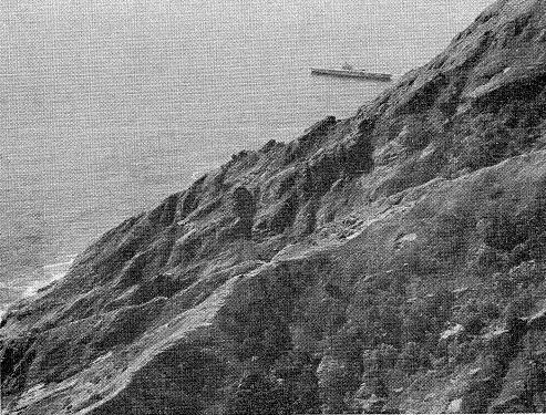 H.M.S. Warrior off Bounty Bay.